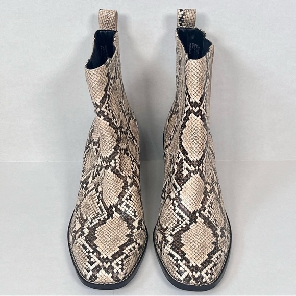 Nordstrom Leather Snakeskin Block Heel Boots Size 8.5 - Picture 4 of 12